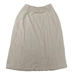 VTG Shadowline White Slip Skirt Size Medium TALL M 100% Nylon Lace Trim Elastic